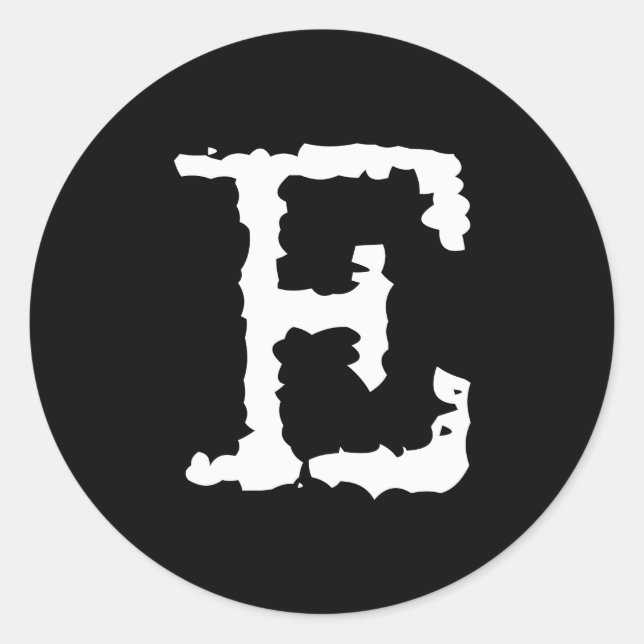 Letter E Classic Round Sticker (Front)
