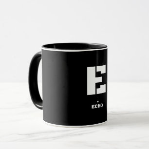 Letter E (Echo) NATO Phonetic Alphabet & Morse Cod Mug