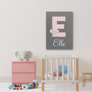 Letter E Elephant Acrylic Art