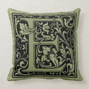 Letter E First Letter Monogram Cushion