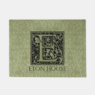 Letter E First Letter Monogram Personalised Doormat