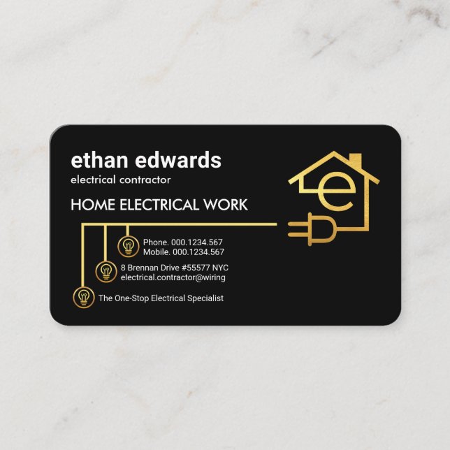 Letter-e Home Electrical Circuit Business Card (Front)