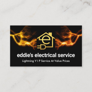 Letter-e Home Electrical Lightning Frame Business Card