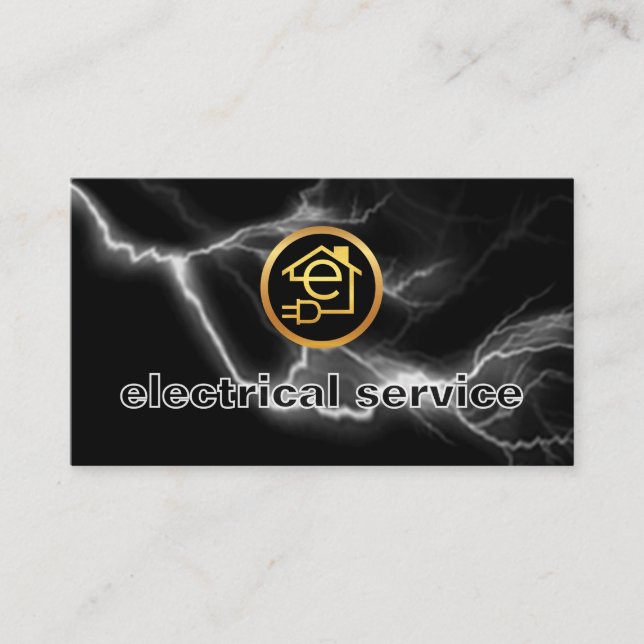 Letter-e Home Electrical Lightning Frame Business Card (Front)
