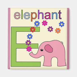 "Letter E" if for Elephant Magnet