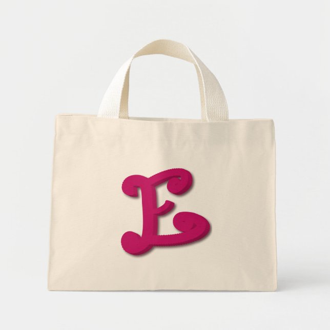 Letter E in 3D Mini Tote Bag (Front)