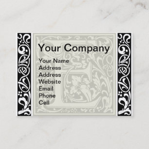 Letter E Mediaeval Monogram Art Nouveau Business Card