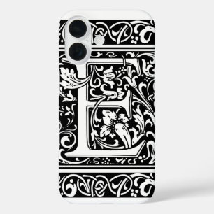 Letter E Mediaeval Monogram Art Nouveau iPhone 16 Case