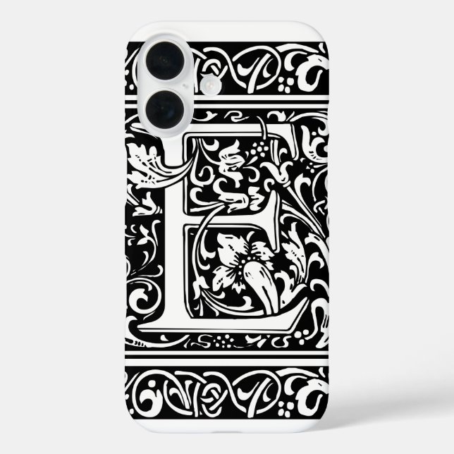 Letter E Mediaeval Monogram Art Nouveau Case-Mate iPhone Case (Back)