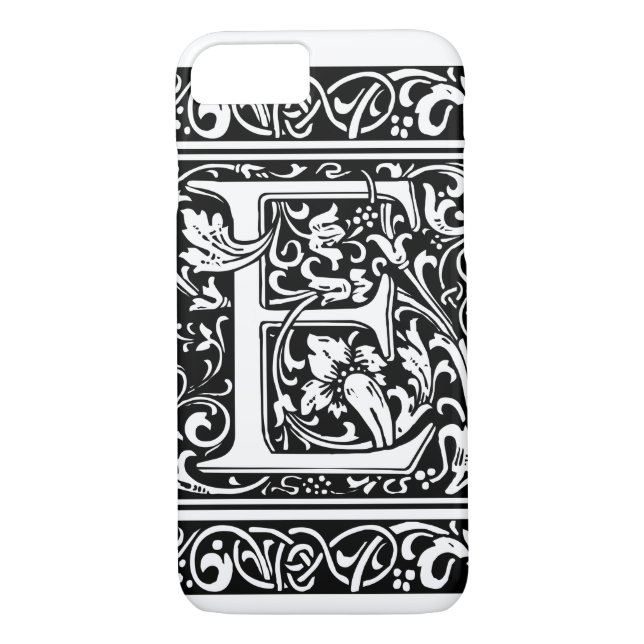Letter E Mediaeval Monogram Art Nouveau Case-Mate iPhone Case (Back)