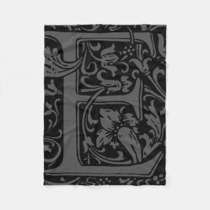 Letter E Mediaeval Monogram Art Nouveau Fleece Blanket