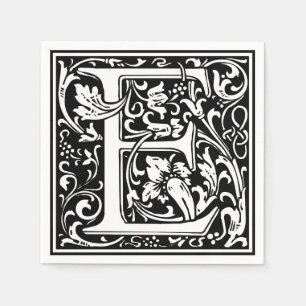 Letter E Mediaeval Monogram Art Nouveau Napkin