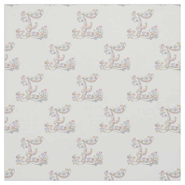 Letter E monogram decorative text custom fabric (Swatch)