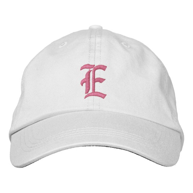 Letter E Monogram Embroidered Hat (Front)