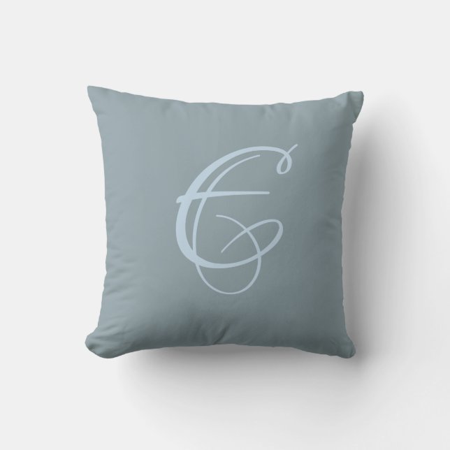 Letter E Monogram Initial Custom Cushion (Front)