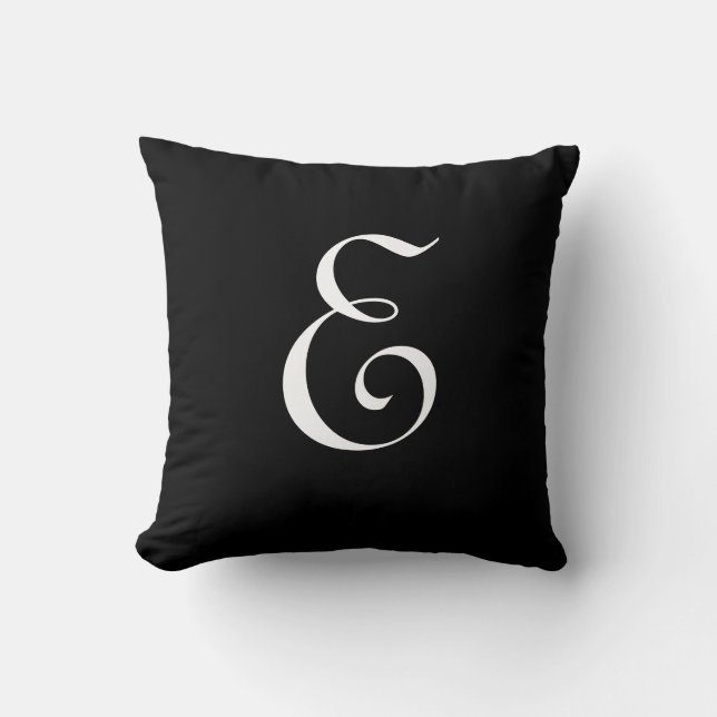 Letter E Monogram Initial Custom Cushion (Front)
