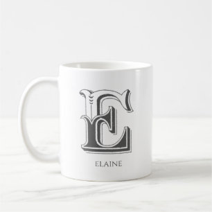 Letter E Monogram Modern Name Coffee Mug