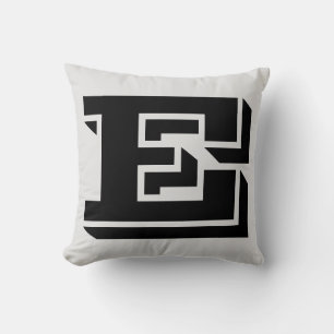 LETTER E MONOGRAM PILLOW