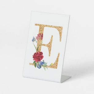 Letter e pedestal sign