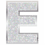 Letter E Photo Sculpture Decoration<br><div class="desc">Letter E silver faux glitter ornament</div>