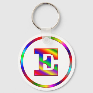 Letter E Rainbow Key Ring