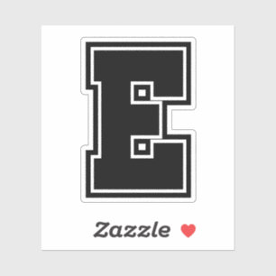 Letter E sporty college font alphabet