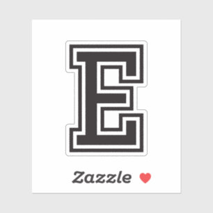 Letter E sporty college font alphabet