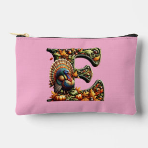 Letter E Thanksgiving style gift Accessory Pouch