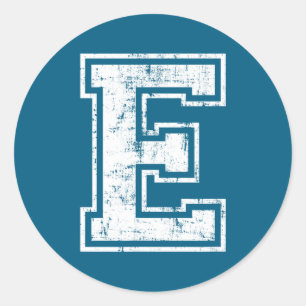 Letter E Uppercase Alphabet Initial Classic Round Sticker