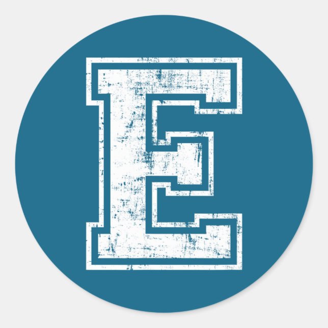 Letter E Uppercase Alphabet Initial Classic Round Sticker (Front)