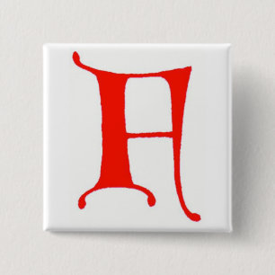 Letter F 15 Cm Square Badge