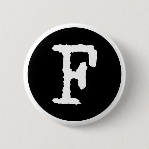 Letter F 6 Cm Round Badge