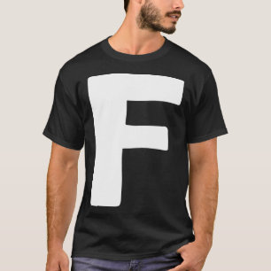 Letter F big and bold white T-Shirt