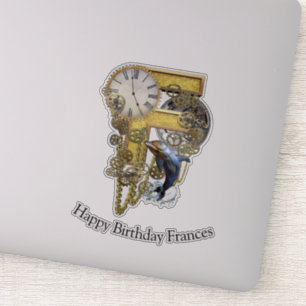Letter F Birthday customisation Sticker