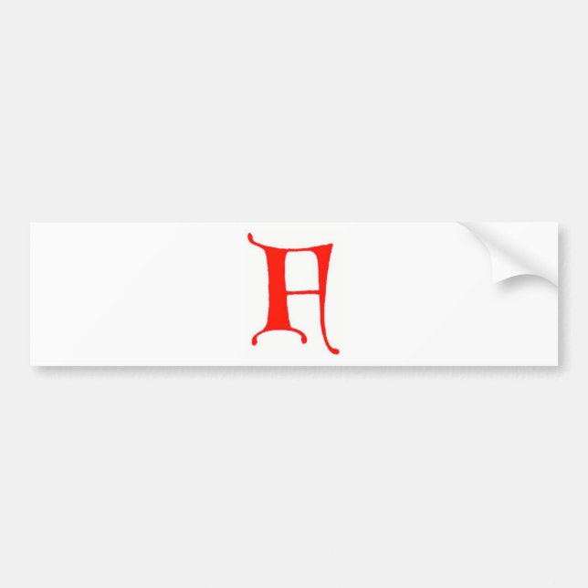 Letter F Bumper Sticker (Front)