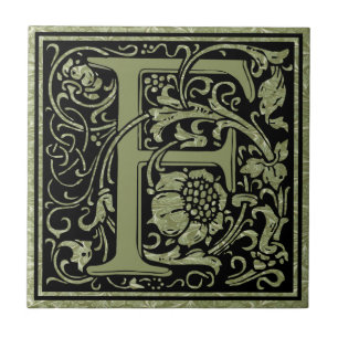 Letter F First Letter Monogram Tile