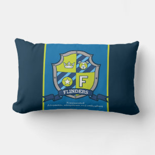 Letter F Flinders name meaning custom Lumbar Cushion