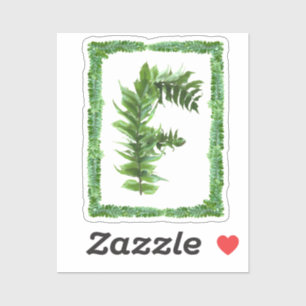 Letter F Initial Monogram, Green Fern Alphabet F