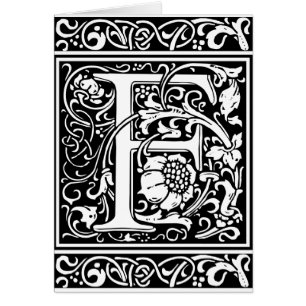 Letter F Mediaeval Monogram Art Nouveau