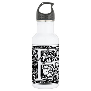 Letter F Mediaeval Monogram Art Nouveau 532 Ml Water Bottle