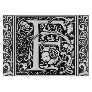 Letter F Mediaeval Monogram Art Nouveau Cutting Board