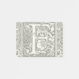 Letter F Mediaeval Monogram Art Nouveau Post-it Notes