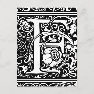 Letter F Mediaeval Monogram Art Nouveau Postcard