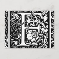 Letter F Mediaeval Monogram Vintage Initial