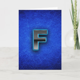 Letter F - neon blue edition Card