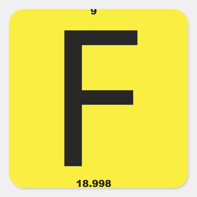 Letter F periodic table Square Sticker (Front)