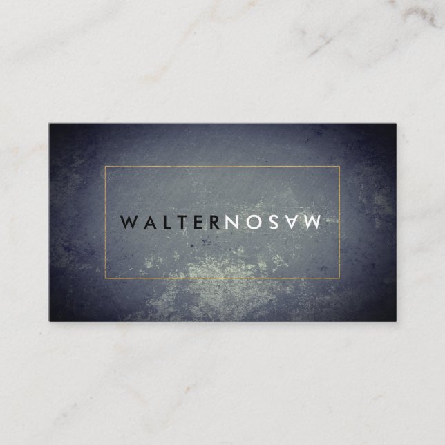 Letter Flip Rustic with Border Business Card (Front)