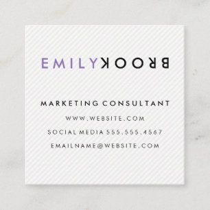 Letter Flip Stripes   Modern Square Business Card
