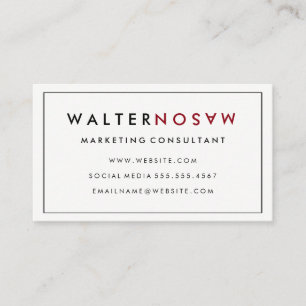 Letter Flip with Border Business Card