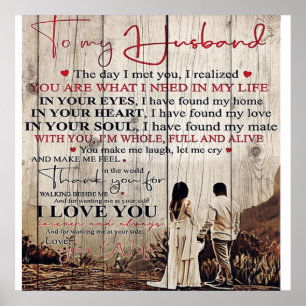 Letter For Him Cool To My Husband Gift Poster